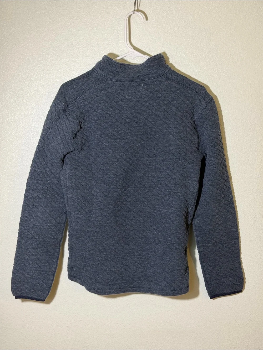 J Crew Sweater Mens S Gray Authentic Fleece Quarter Zip Pullover Quilted BS847